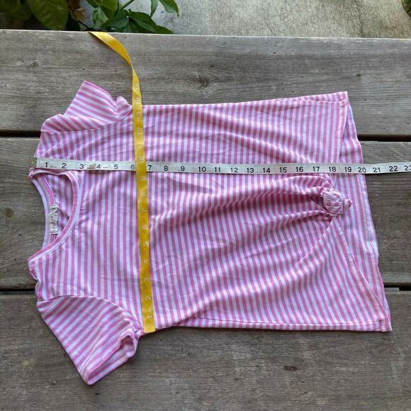Copper Key Girls Top Size Medium Pink White Striped Knit Knot Tee Short Sleeve - Picture 6 of 6